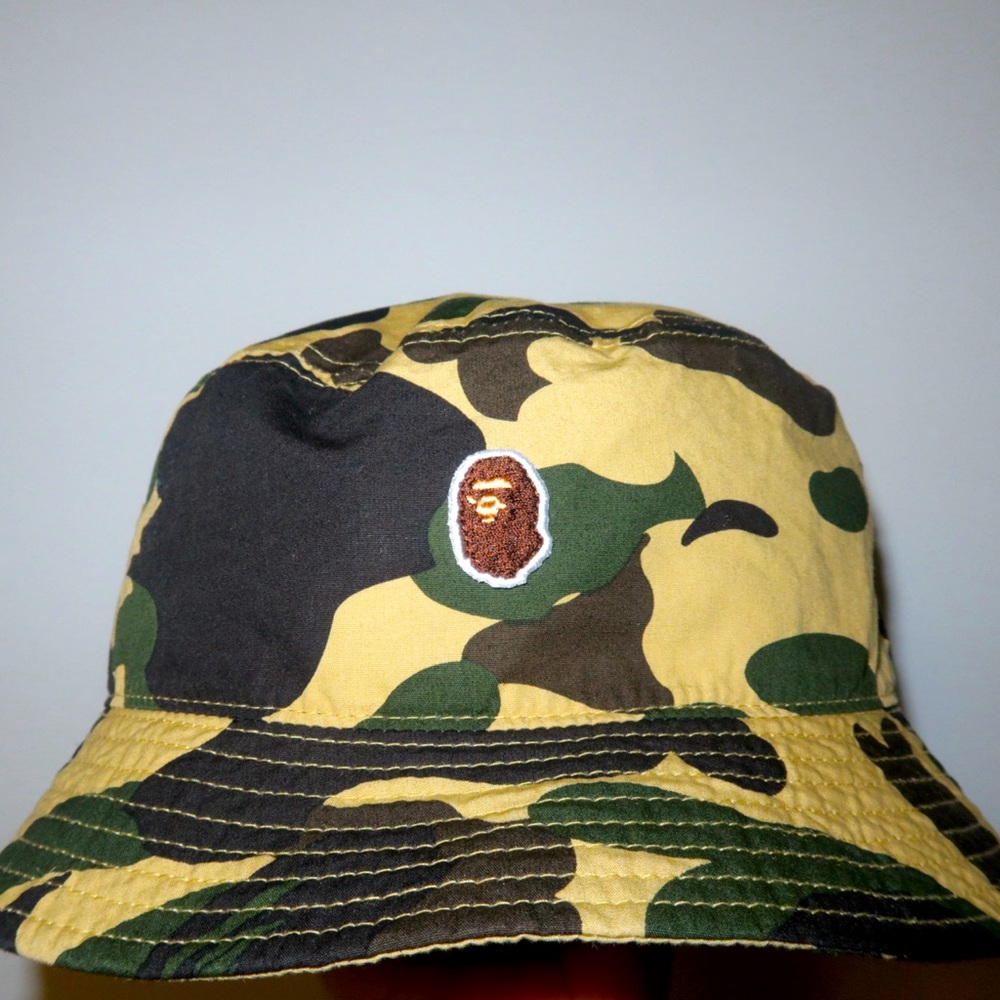 a bathing ape 1st camo bucket hat